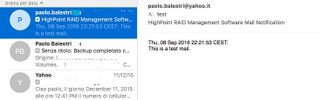Invio della mail in caso di eventi.