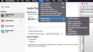 Firefox scheda audio input